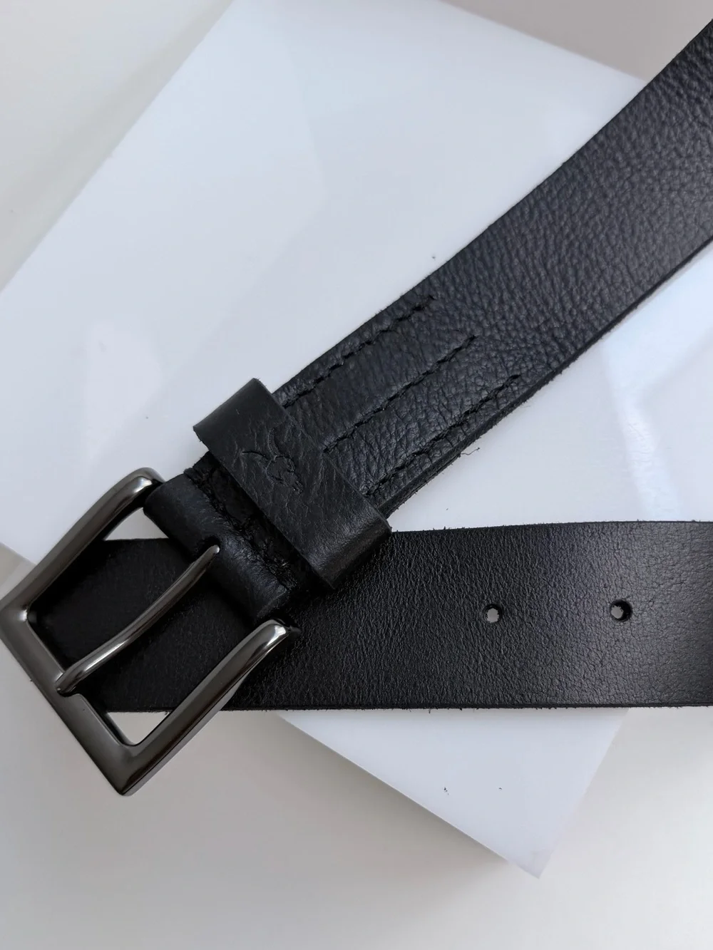 All Saints Men’s Black Leather Belt Size 40